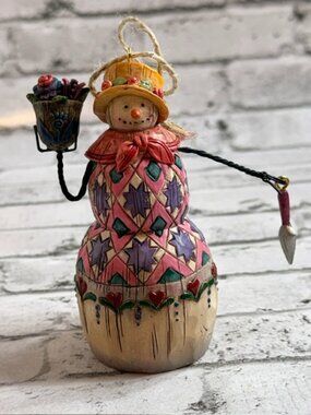 Vintage Jim Shore Snowman Christmas Ornament Holiday Anthropomorphic Enesco 2003